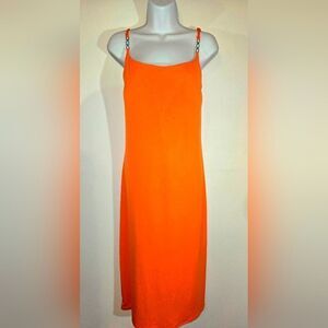 Planet Gold Bold Orange Dress